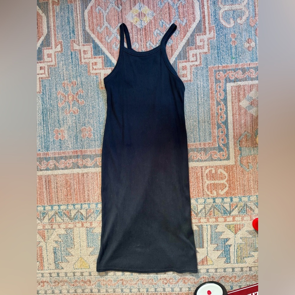 GAP Black Ribbed Bodycon Midi Dress